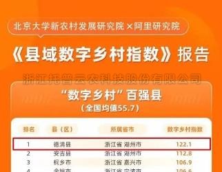 ?數(shù)字鄉(xiāng)村指數(shù)全國百強(qiáng)縣域榜單發(fā)布，位居榜單前十的縣域都做了啥？