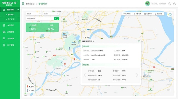 春耕備耕PC端管理平臺—備耕統(tǒng)計(jì)（效果圖）?